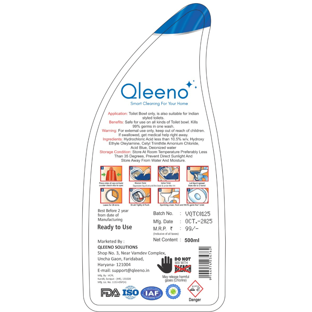 qleeno ultra toilet cleaner – powerful shine & germ protection (500ml) qleeno ultra toilet cleaner – powerful shine & germ protection (500ml)